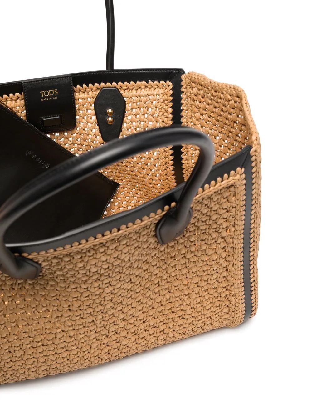 raffia-woven tote bag - 5