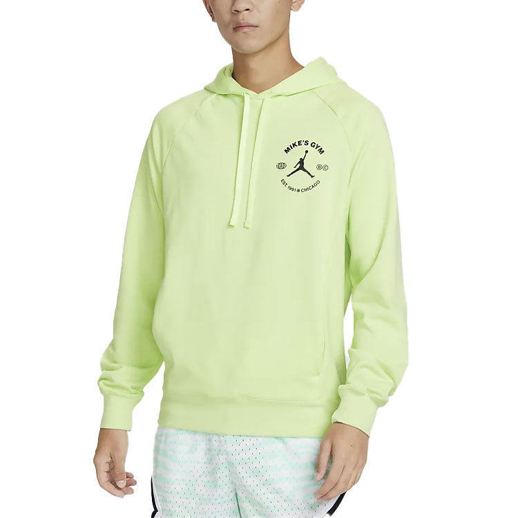 Air Jordan Solid Color Drawstring Hoodie Men's Light Lime DV1291-383 - 3