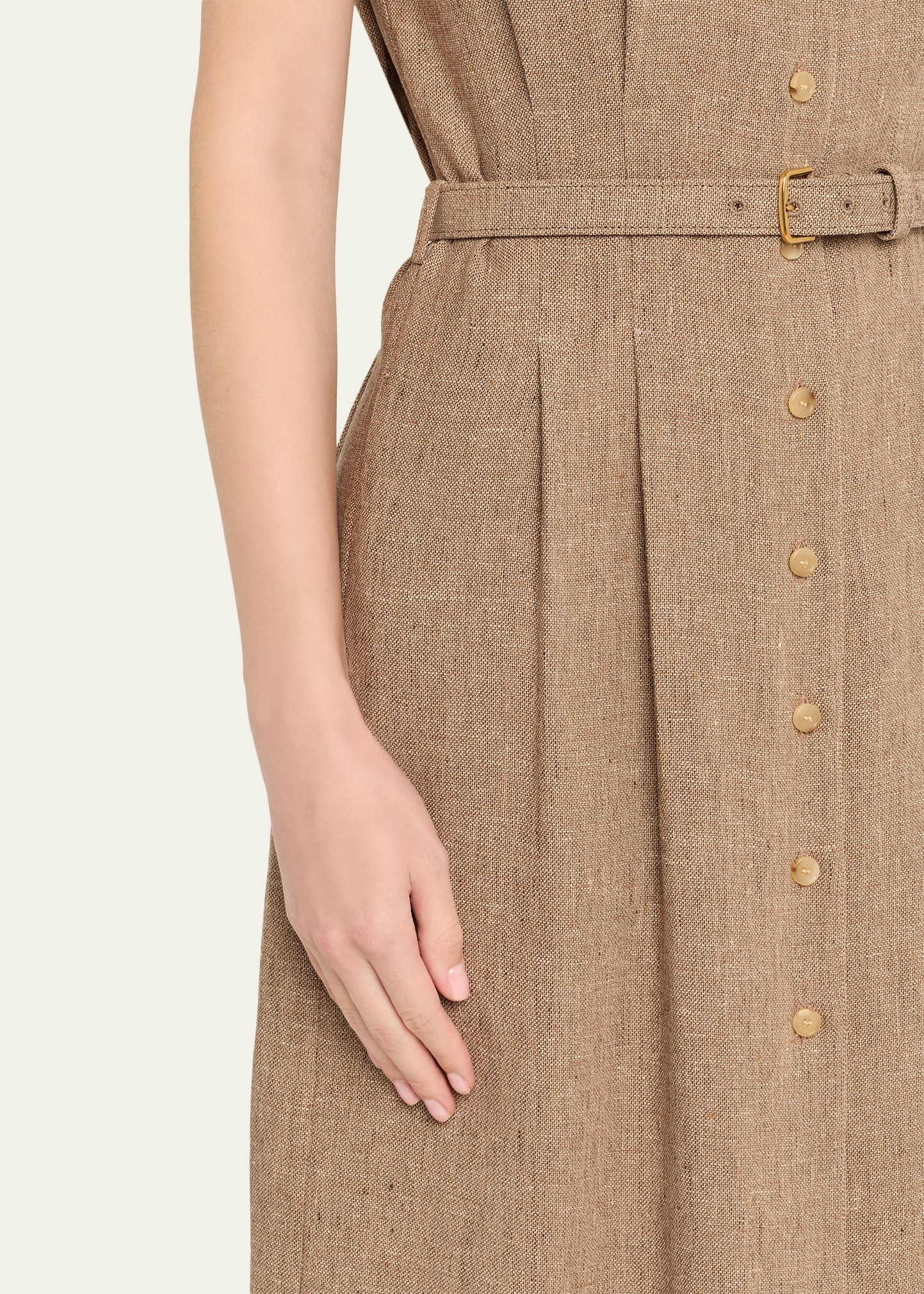 Maise Belted Woven Linen Shirtdress - 5