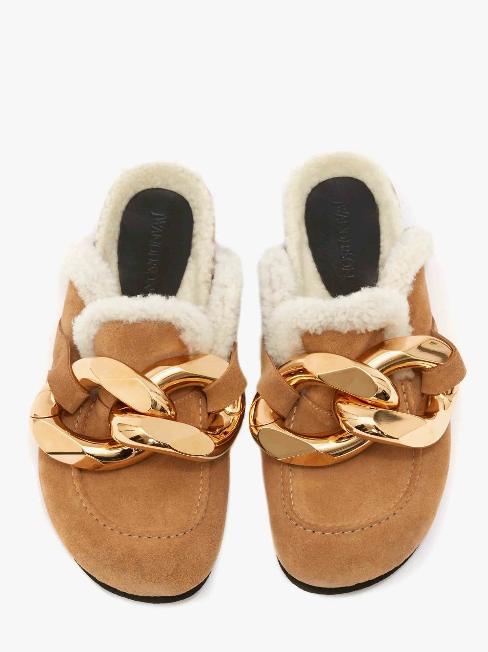 WOMEN’S SHEARLING CHAIN LOAFER MULES - 4