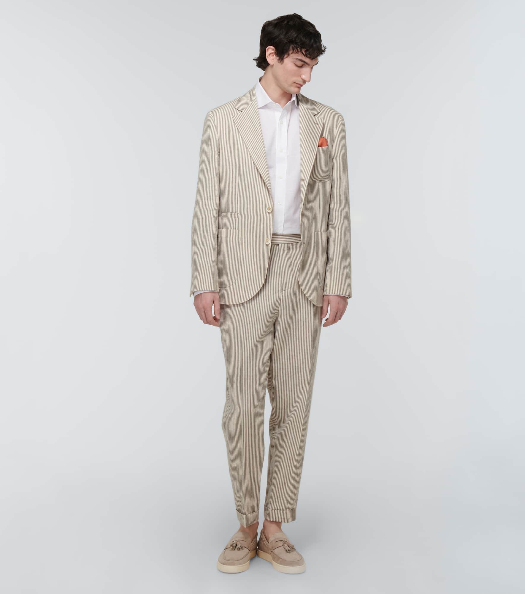 Striped linen and wool suit - 2