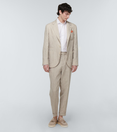 Brunello Cucinelli Striped linen and wool suit outlook