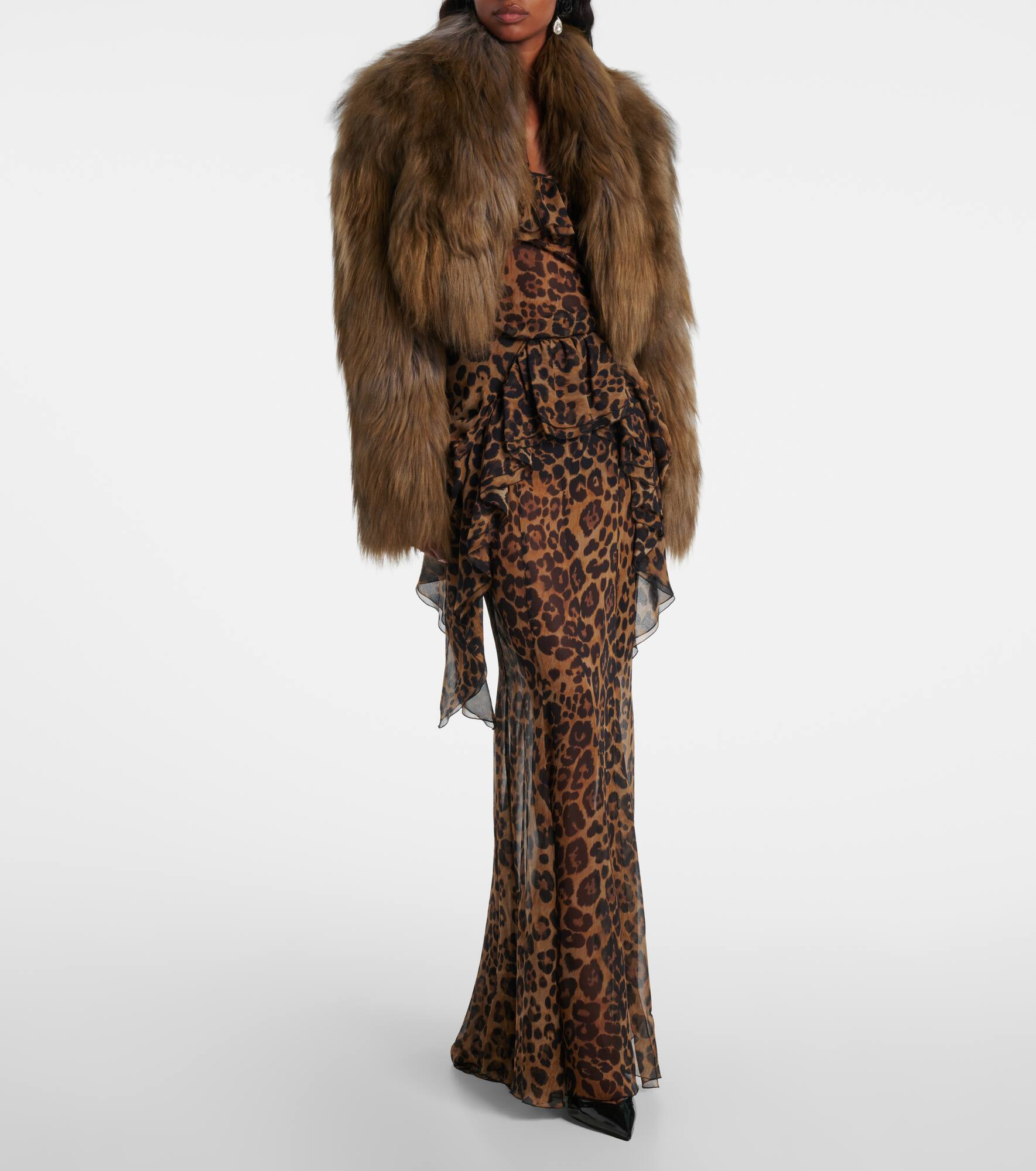 Cropped shearling jacket - 2