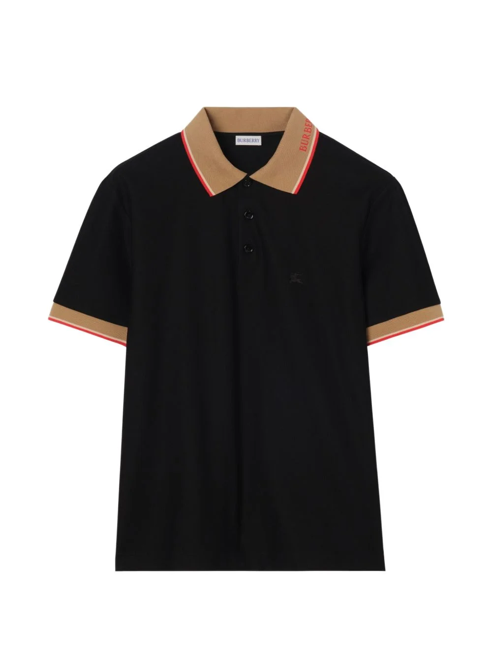 logo collar cotton polo shirt - 1