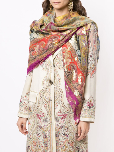 Etro jacquard jewel tassel  shawl outlook