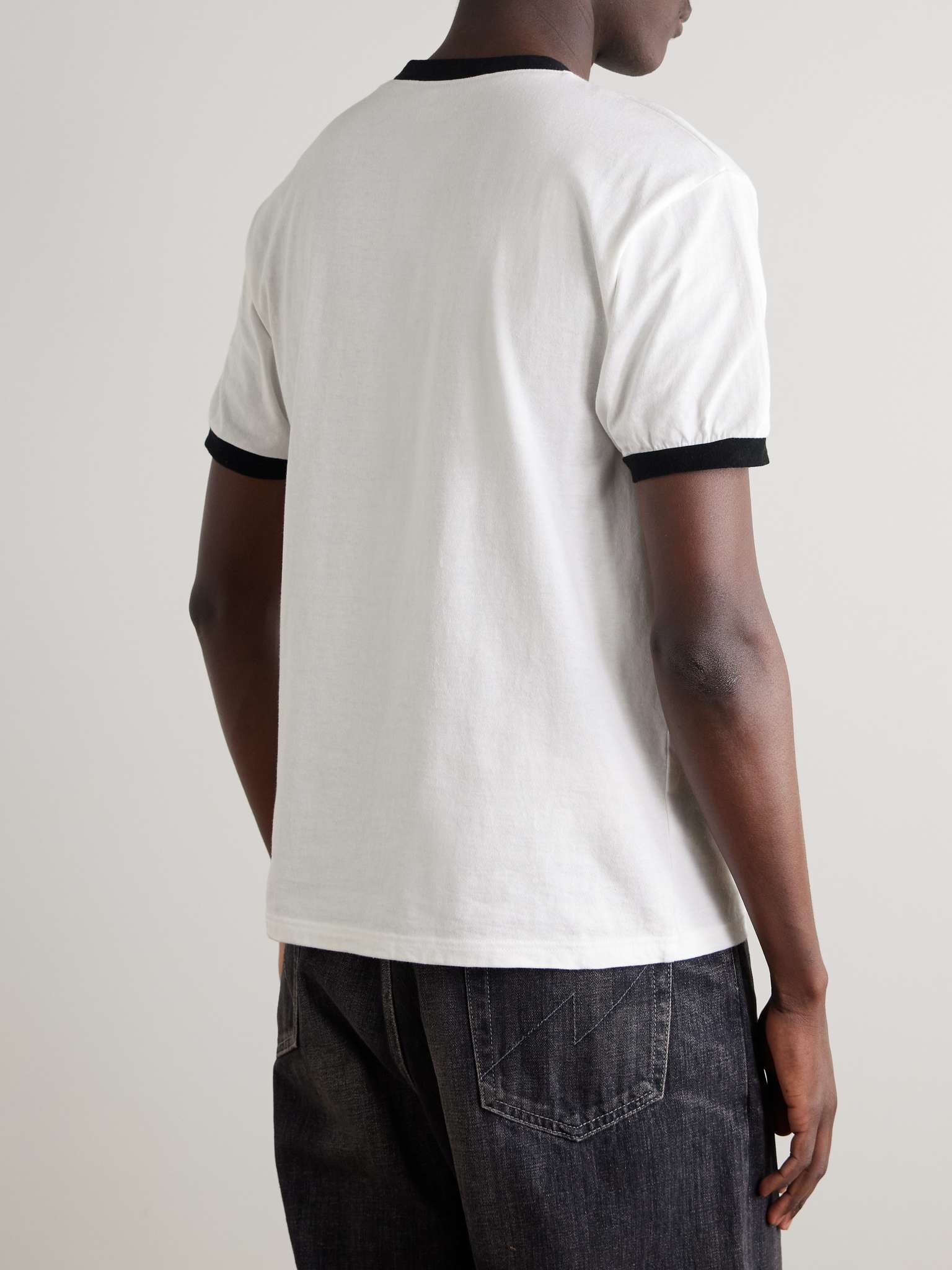 Flocked Printed Cotton-Jersey T-Shirt - 4