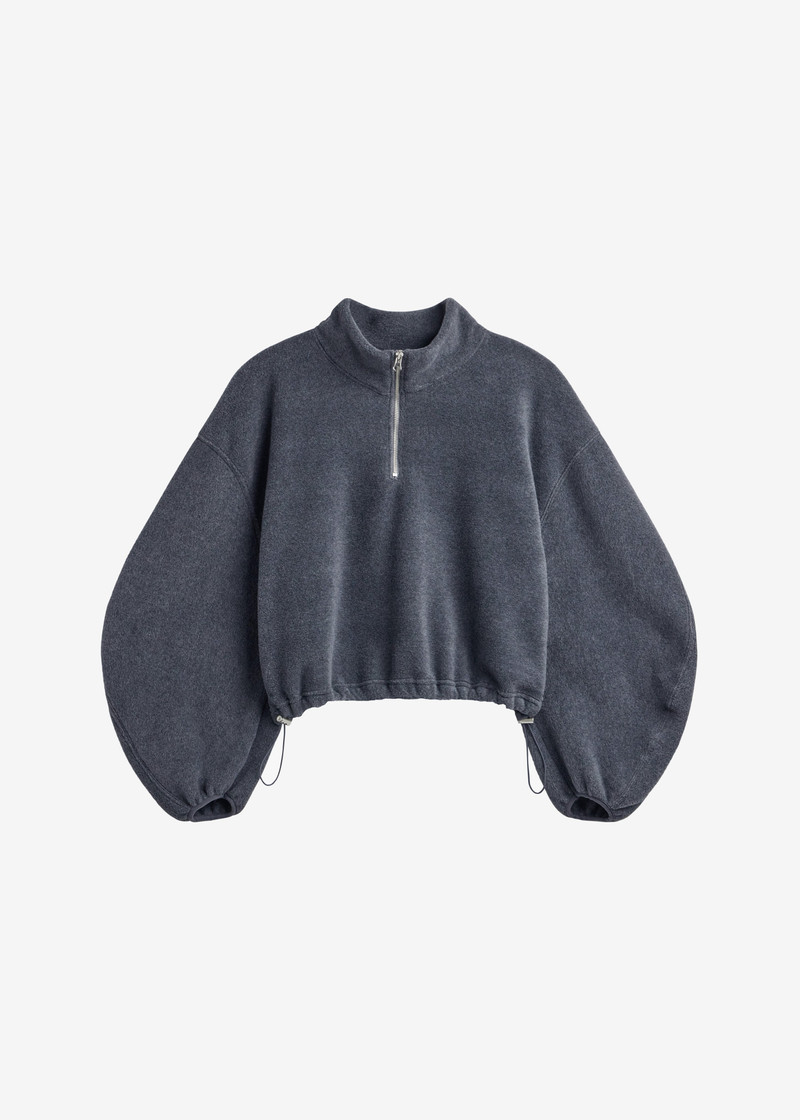 Treveray Fleece Half-Zip Sweatshirt - Dark Grey 1
