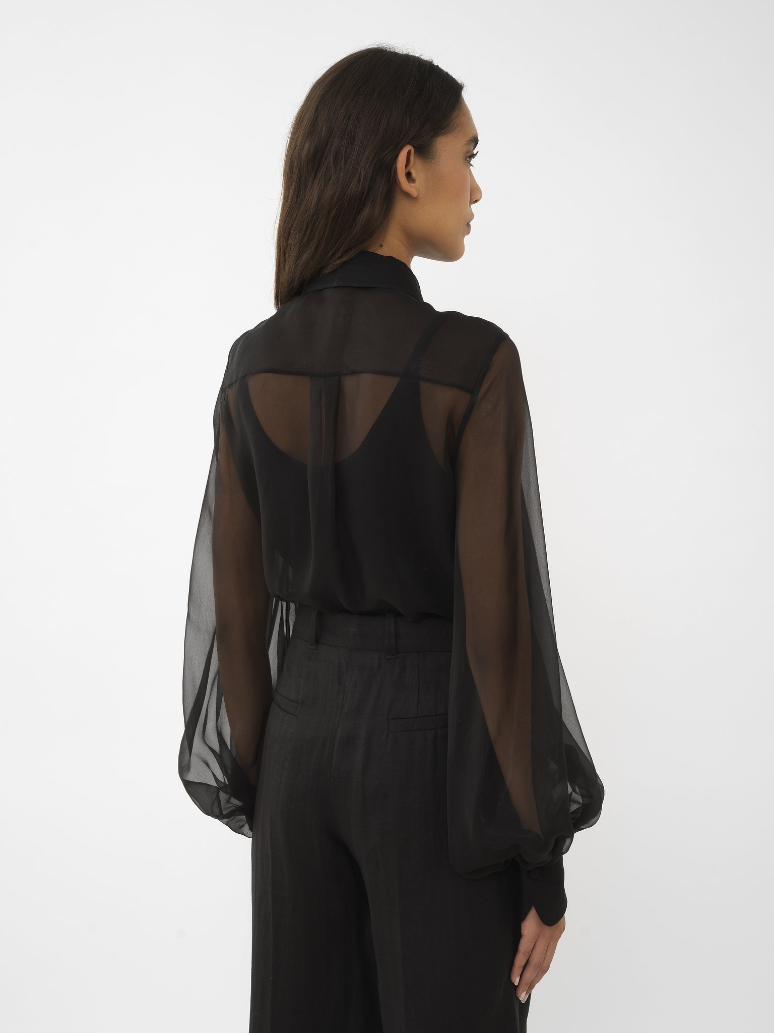 GATHERED-SLEEVE BLOUSE - 5