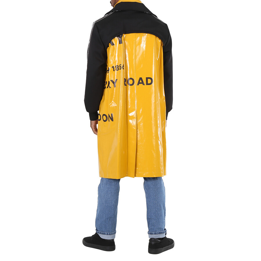 Open Box - Burberry Men's Yellow Norfolk Track Top Panel Horseferry Print Car Coat, Size Small - 4