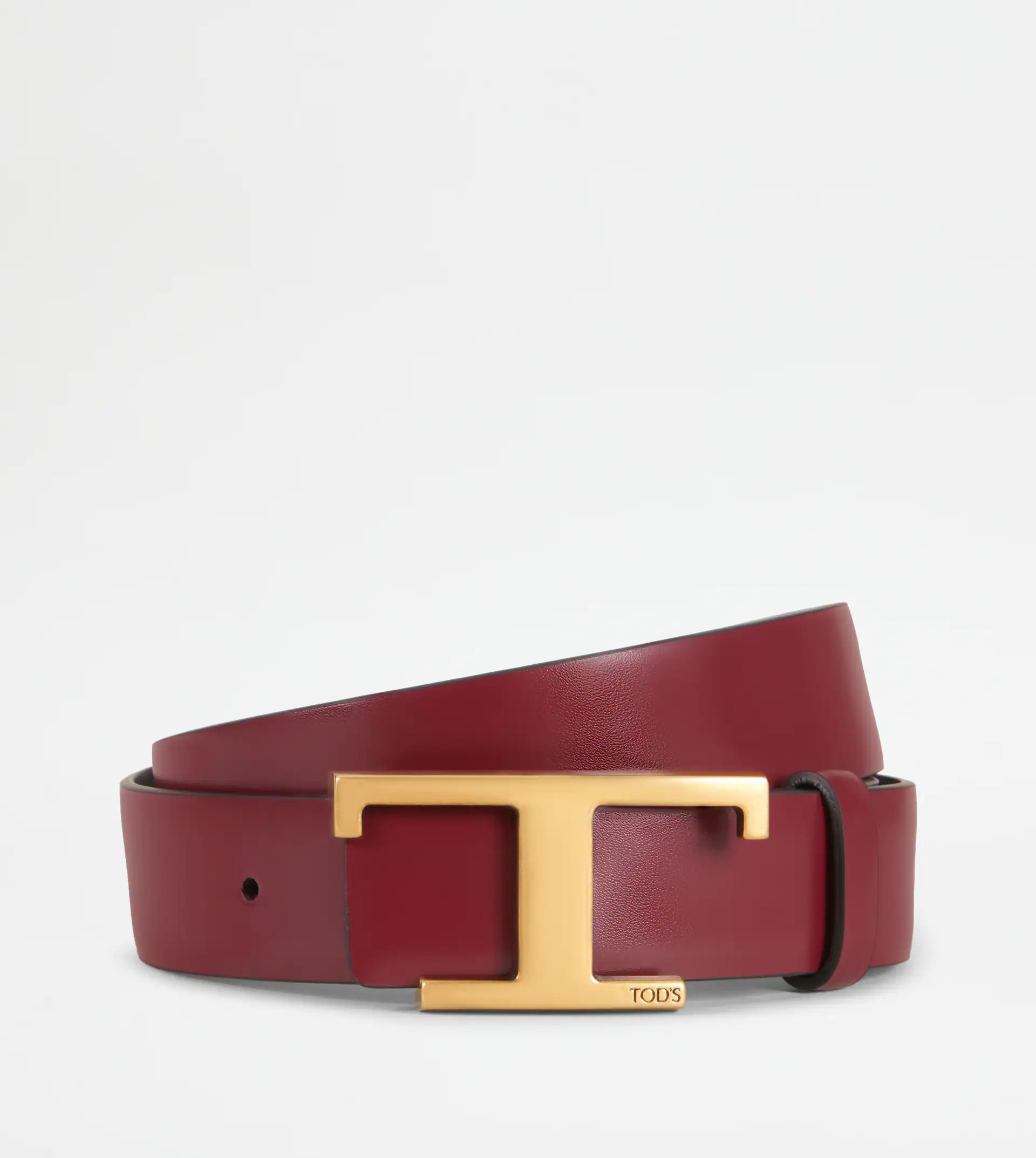 REVERSIBLE BELT IN LEATHER - BURGUNDY - 1