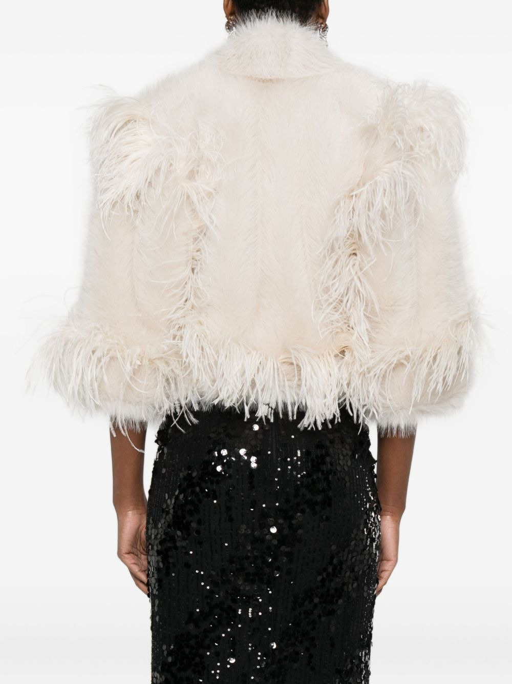 feather-trimmed jacket - 4