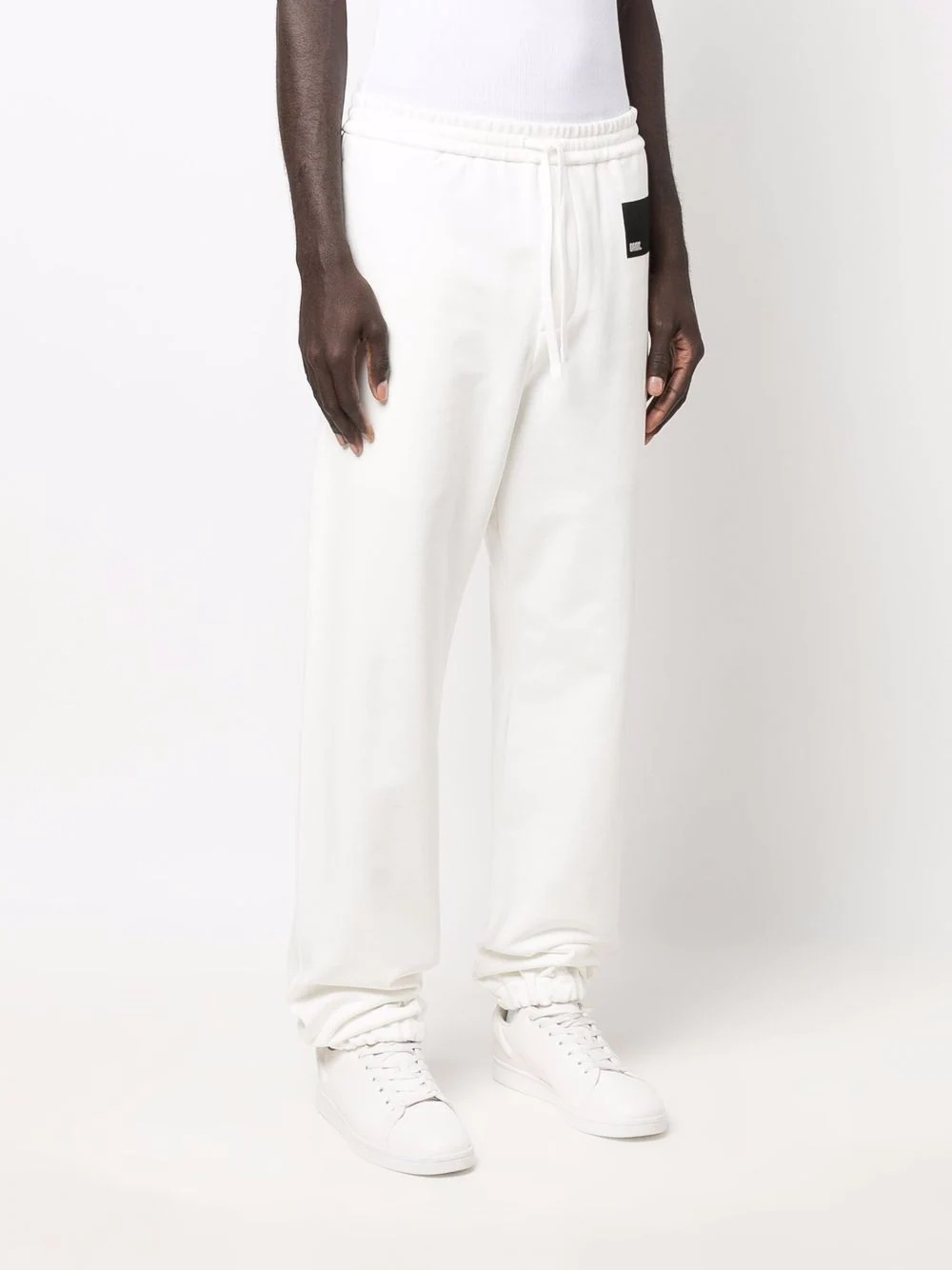 logo-patch cotton track pants - 3