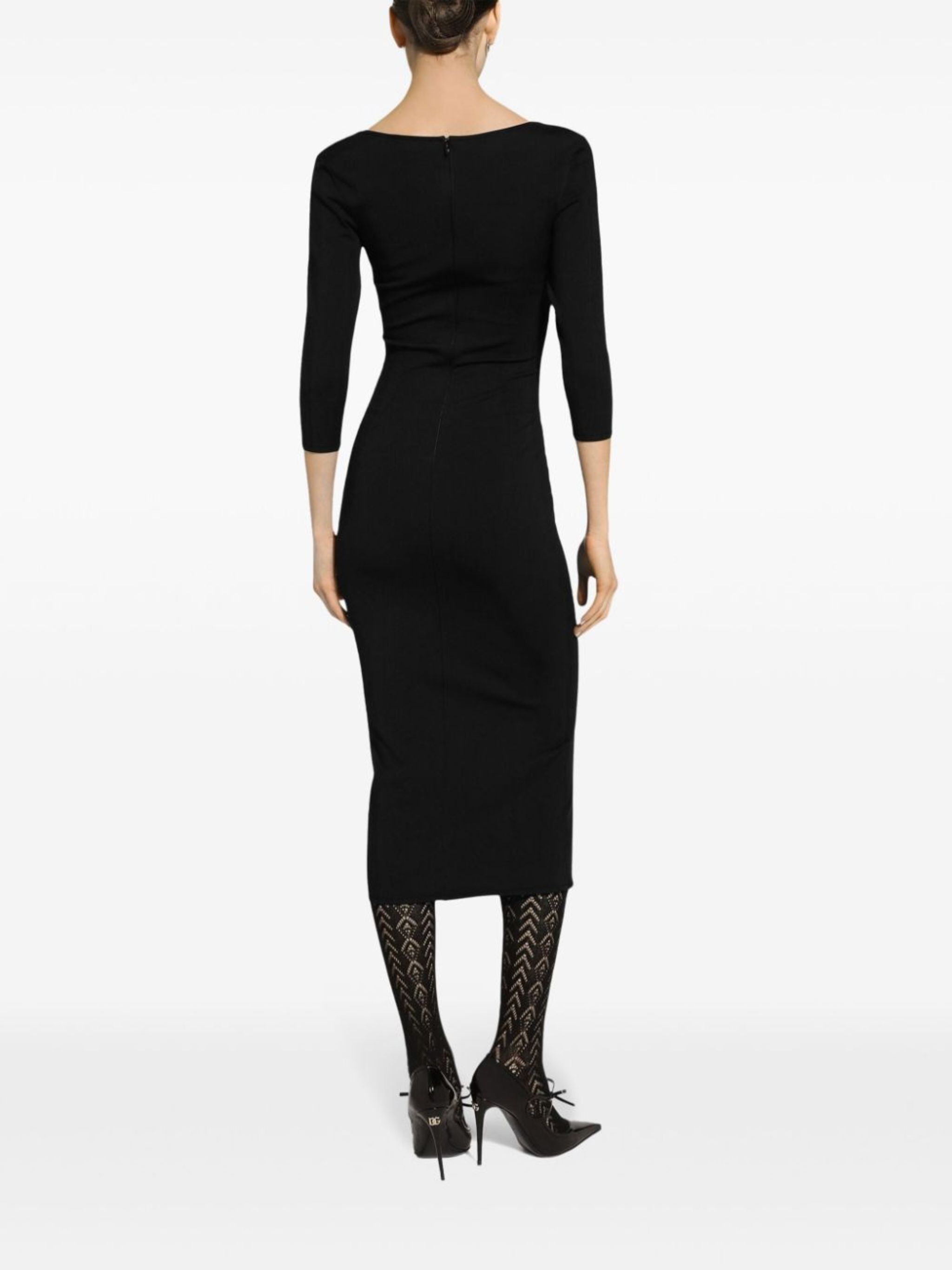 logo-plaque midi dress - 4