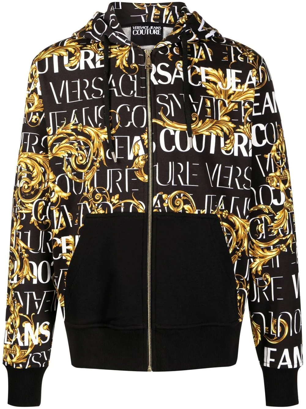 Garland print zip-up hoodie - 1