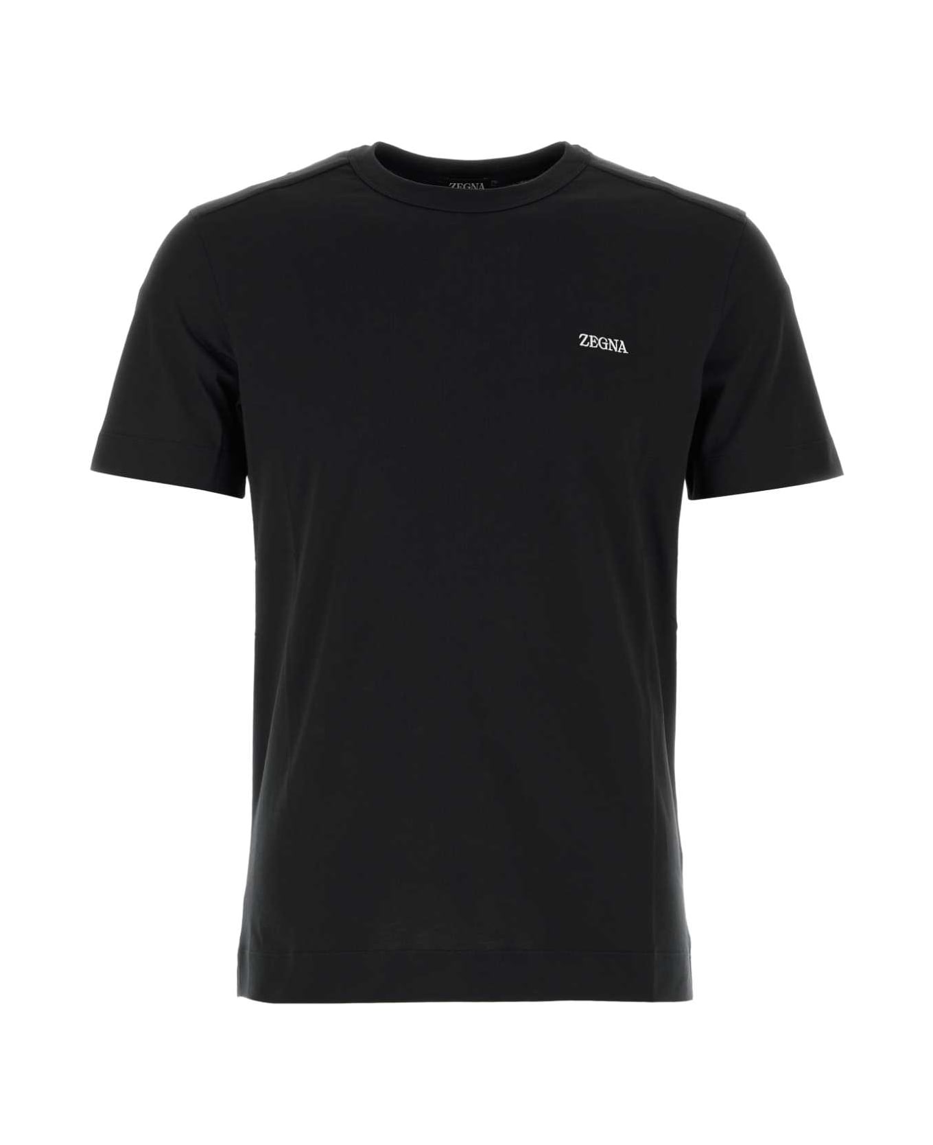 Black Cotton T-shirt - 1