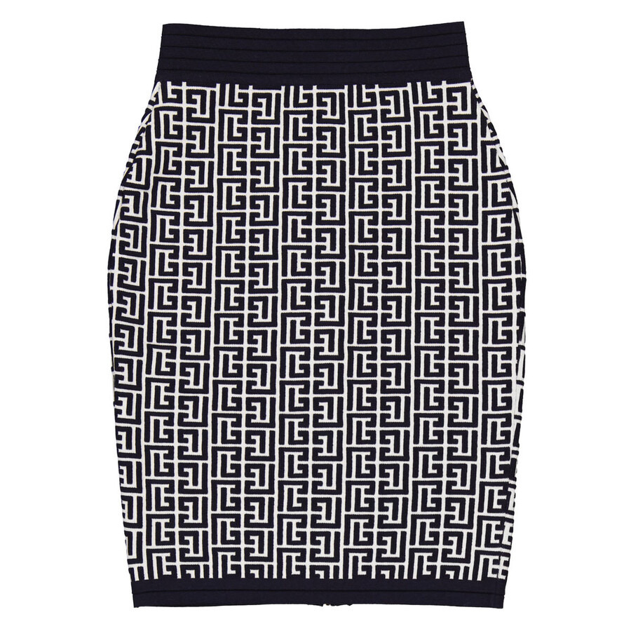 Balmain Monogram Jacquard High-Waist Skirt - 2