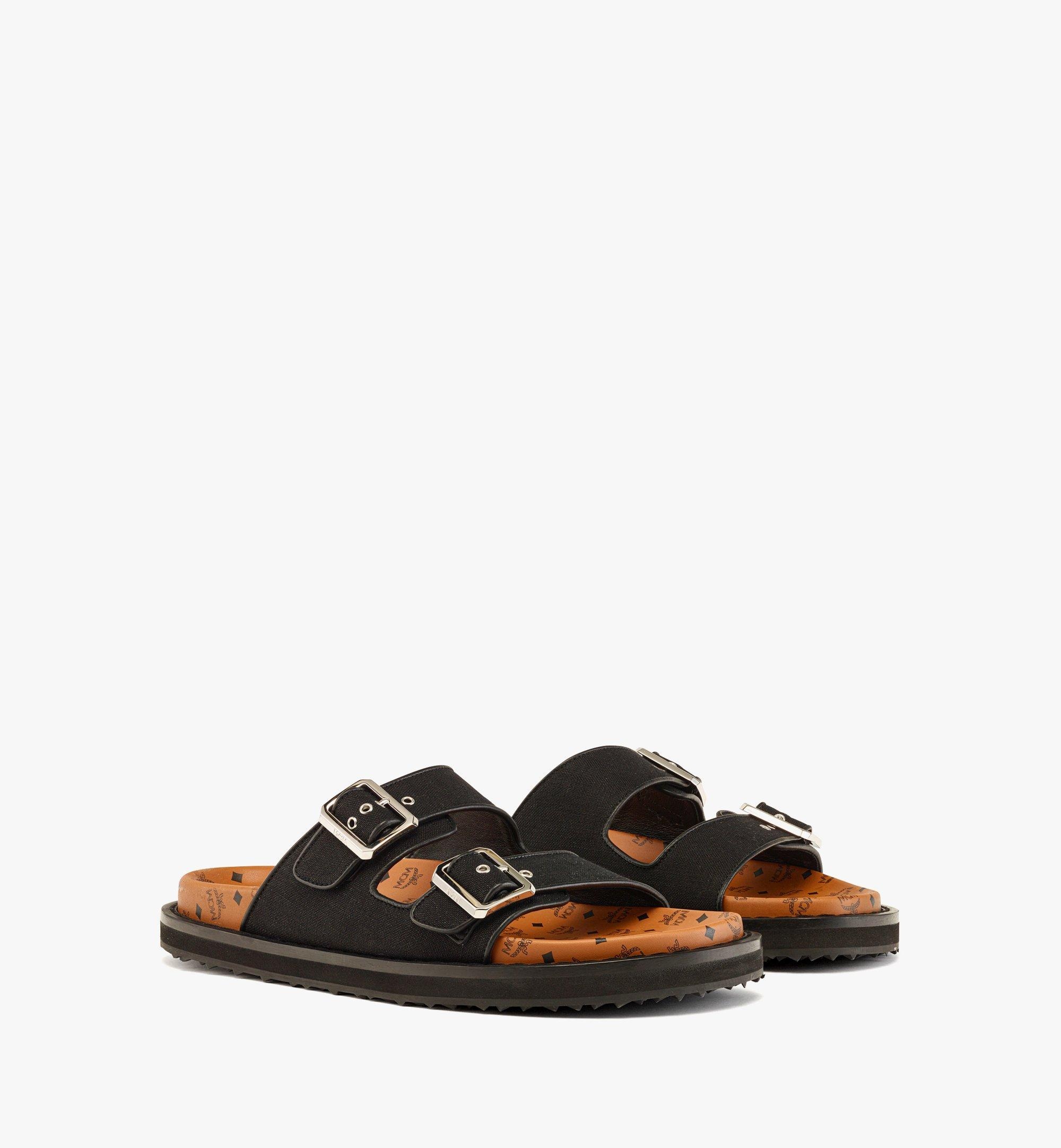 Sandals in Linen Leather Mix - 1