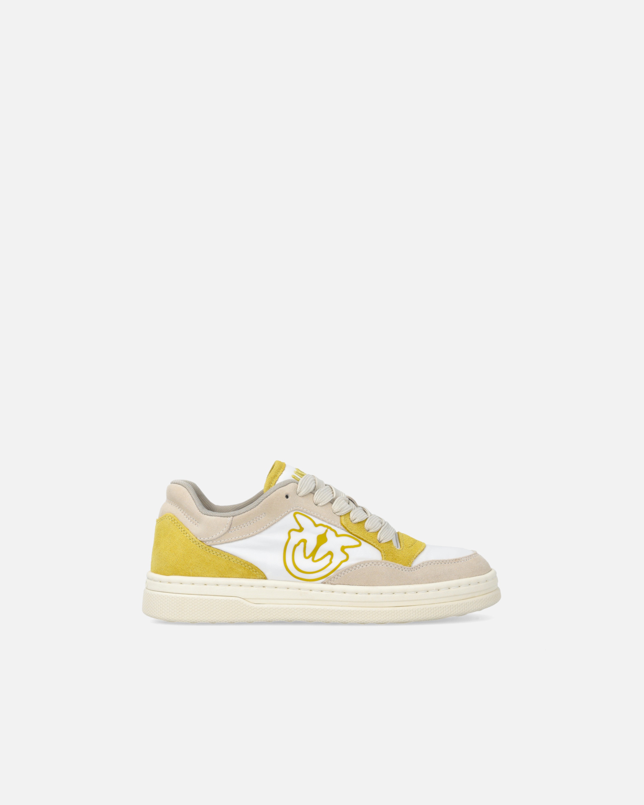 FLAT LEATHER SNEAKERS WITH CONTRASTING LOGO - 1