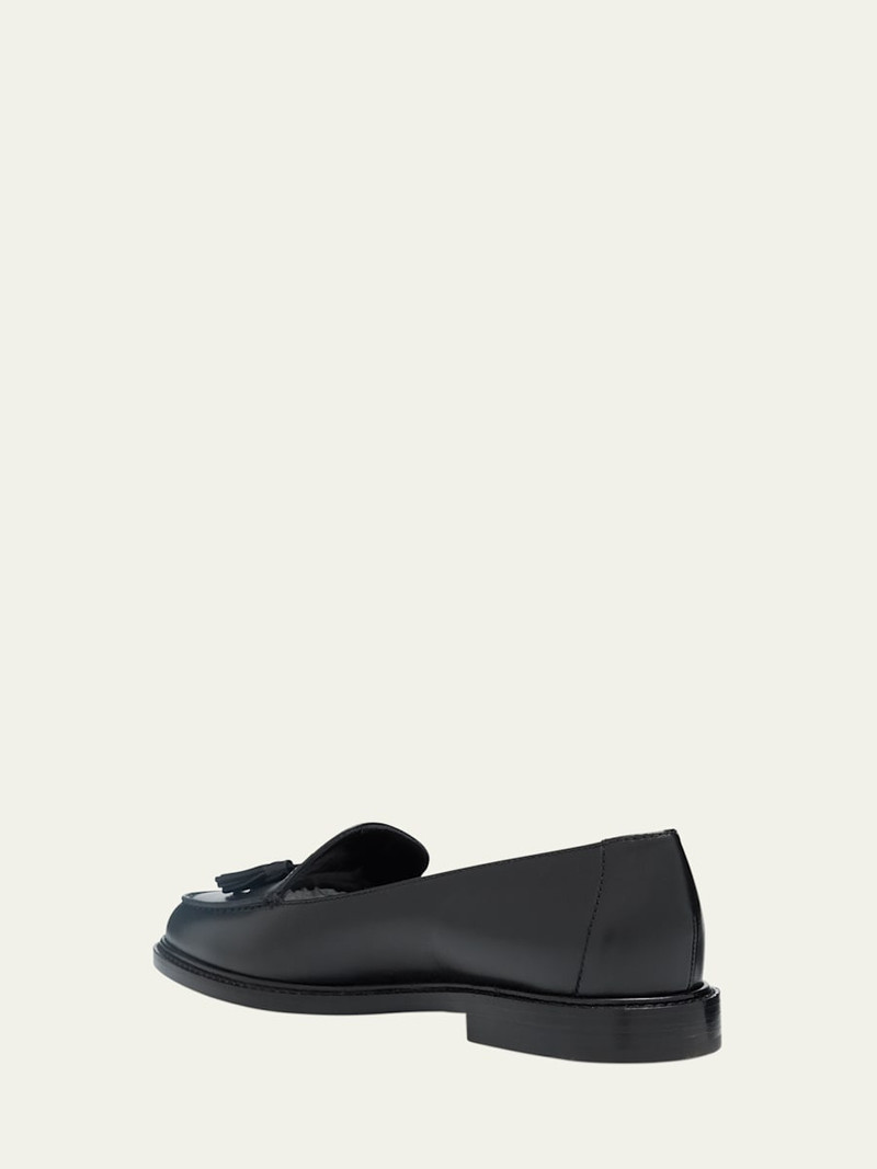 Manolo Blahnik Bucky Leather Loafers outlook