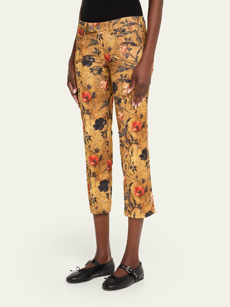 R13 Boy Straight Coated Floral Jeans outlook