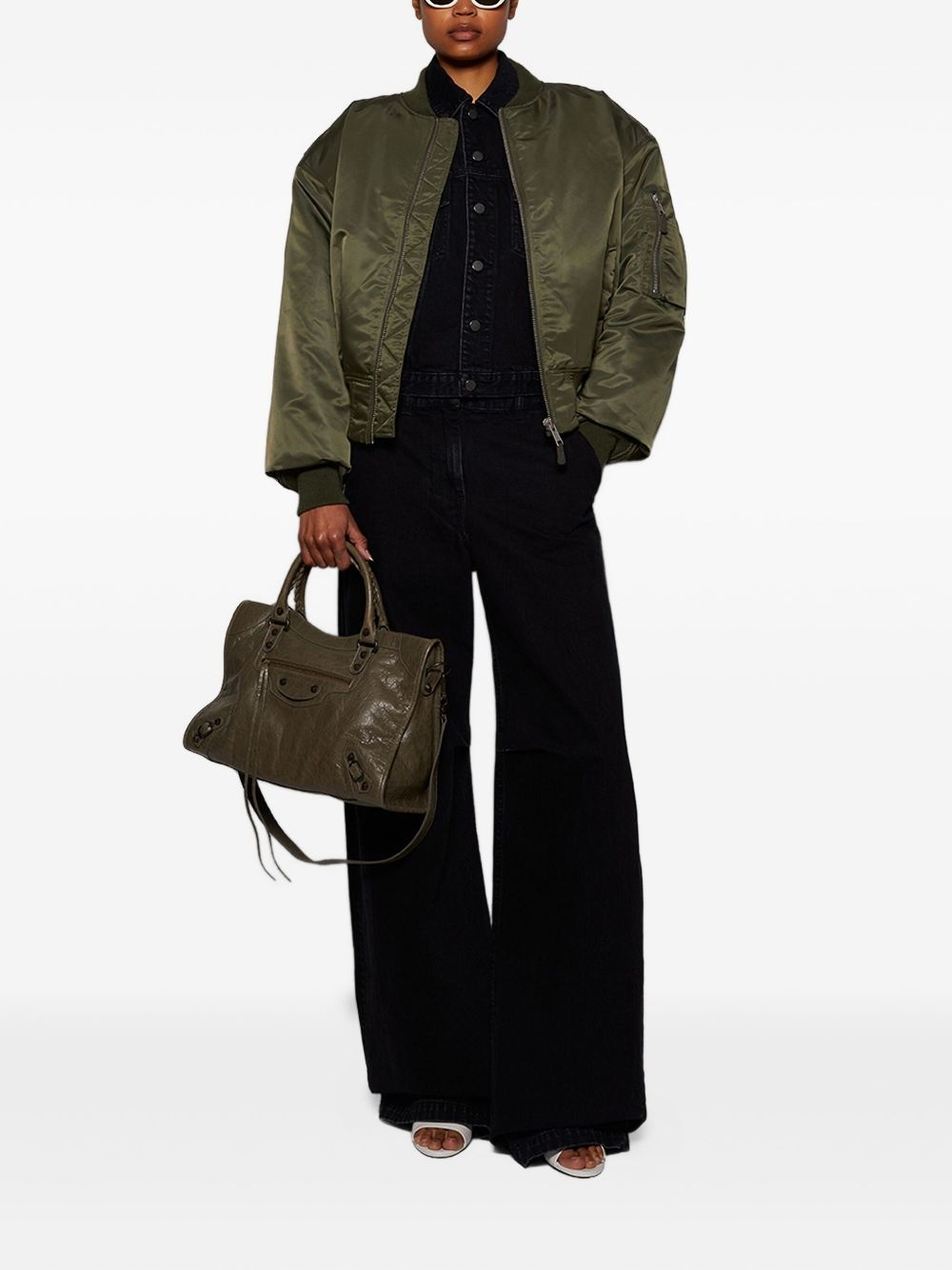 puffed sleeve bomber jacket - 3