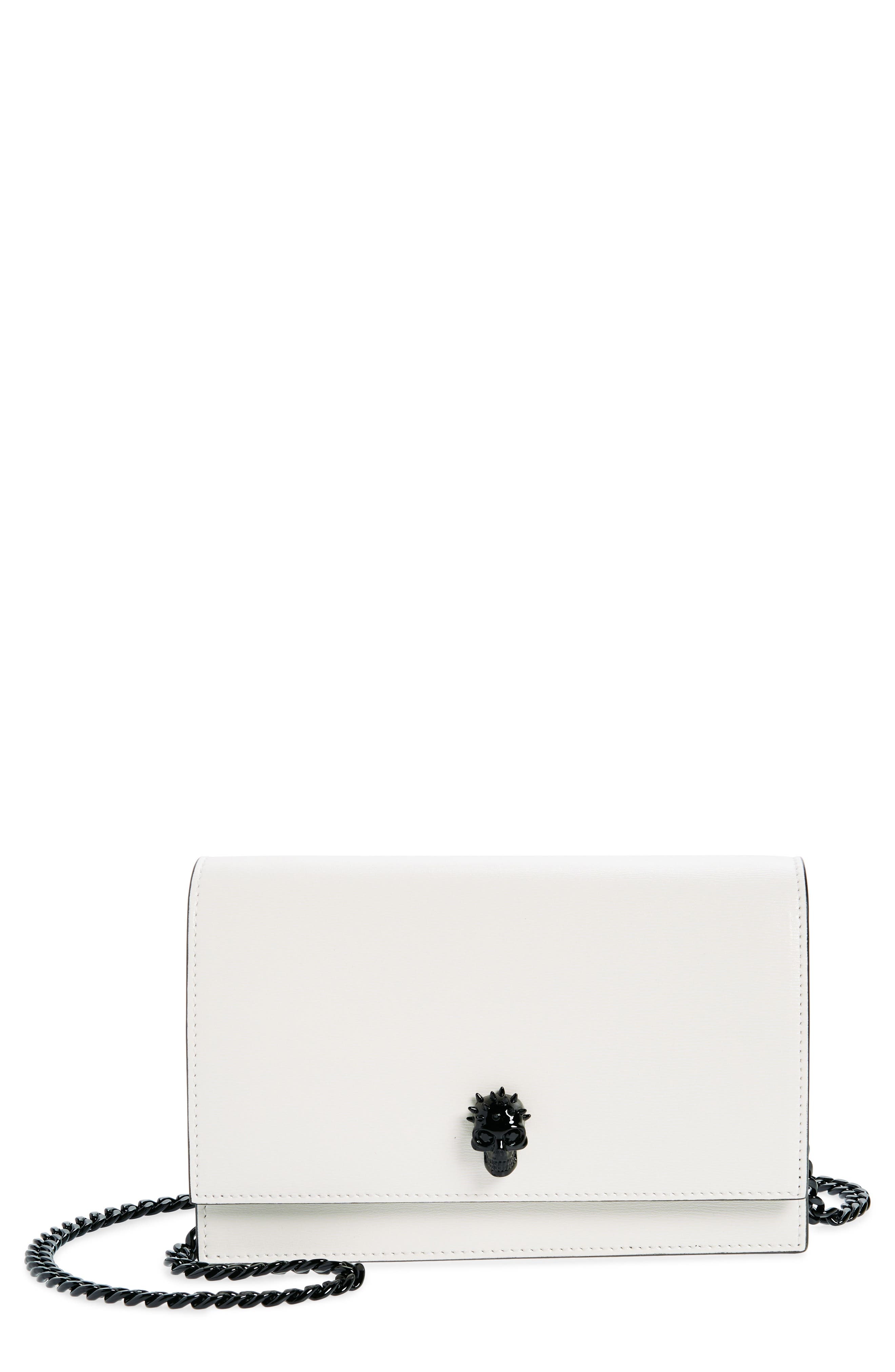 Small Skull Leather Crossbody Bag - 1