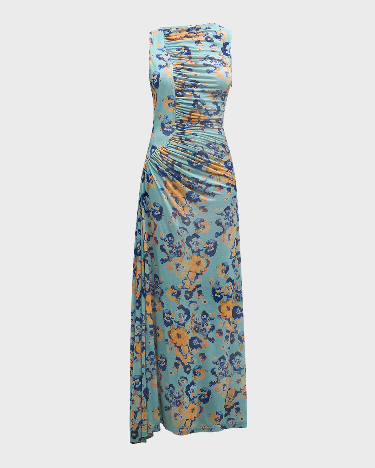 Irina Sleeveless Floral Linen Maxi Dress - 1