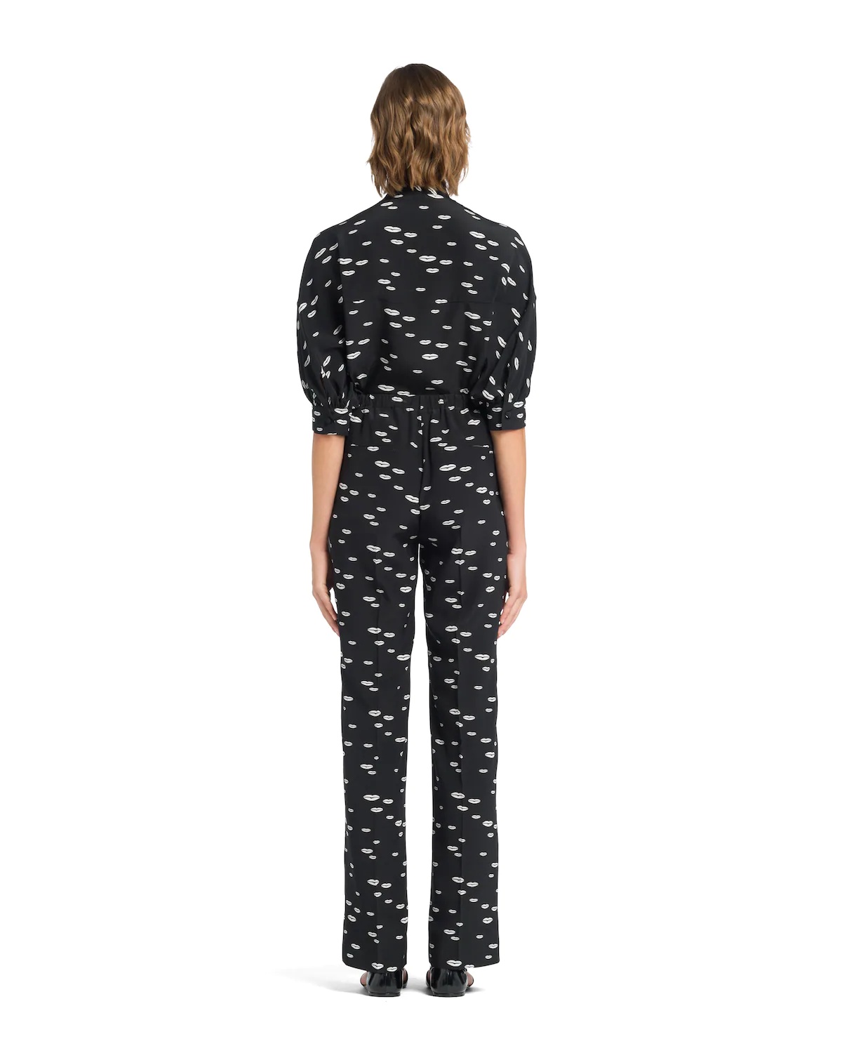 Printed crêpe de Chine pants - 4
