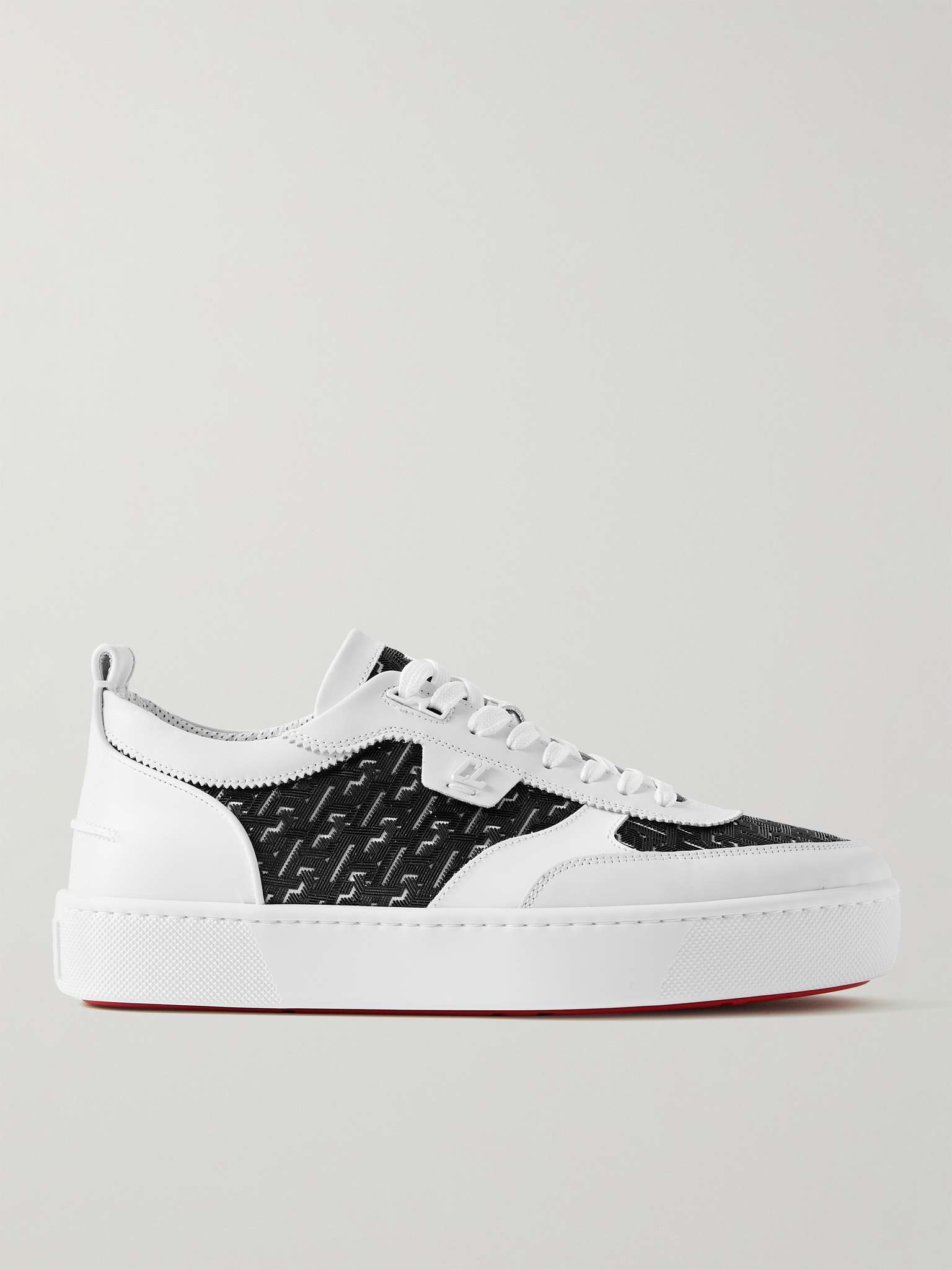 Happyrui Rubber-Trimmed Mesh and Leather Sneakers - 1