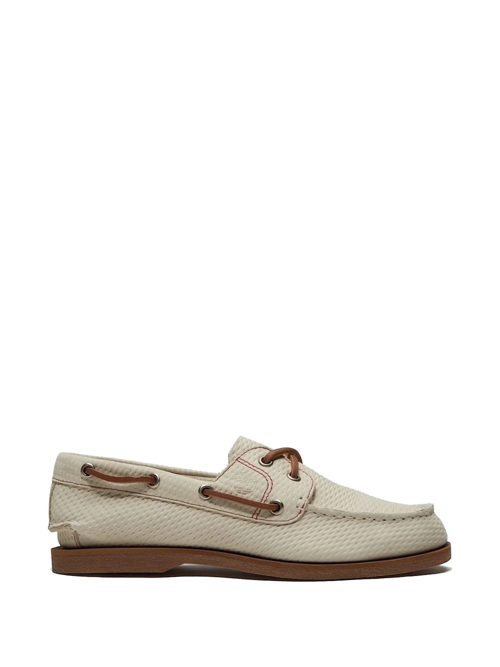 logo-detail leather boat shoes - 1