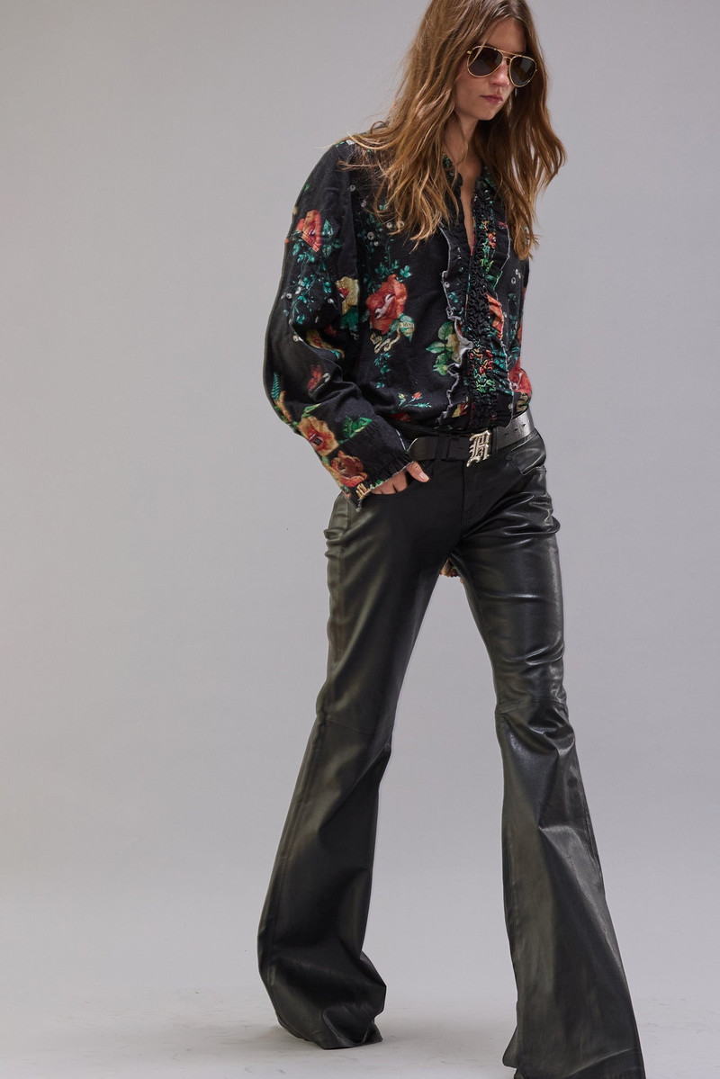 DROP NECK TUXEDO SHIRT - USELESS TREASURES PRINT 1