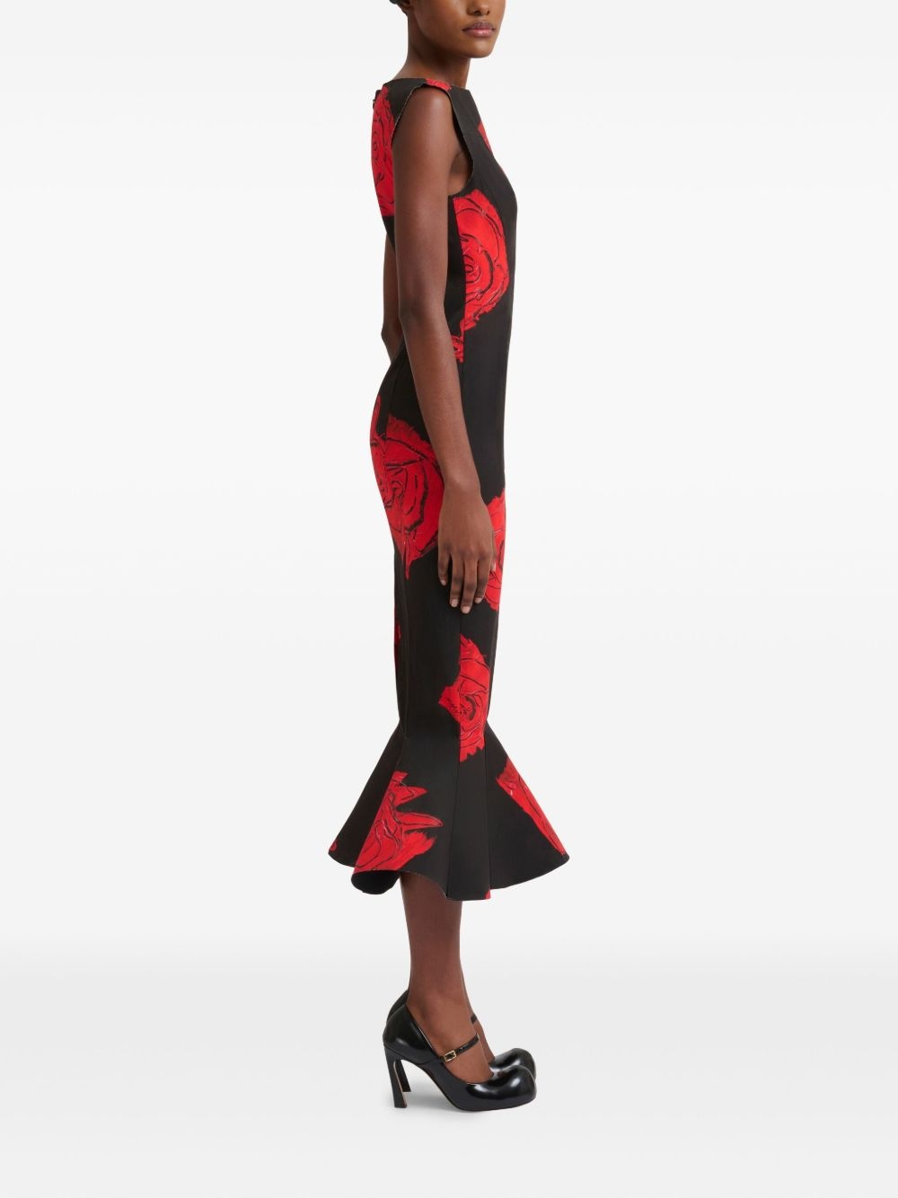 rose-printed mermaid dress - 3