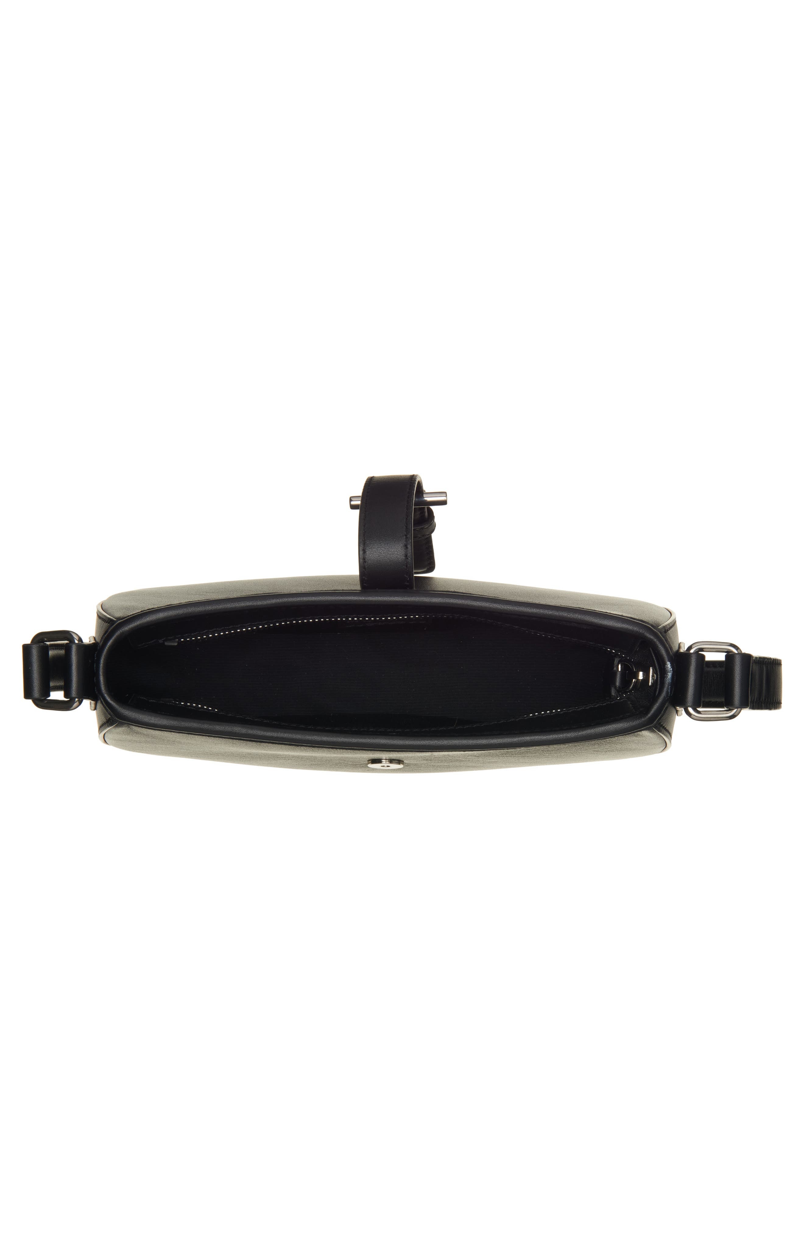 McQueen Mini T-Bar Leather Shoulder Bag in Black/Silver at Nordstrom - 4