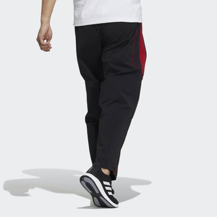 Men's adidas Side Contrasting Colors Lacing Sports Pants/Trousers/Joggers Black H39233 - 3