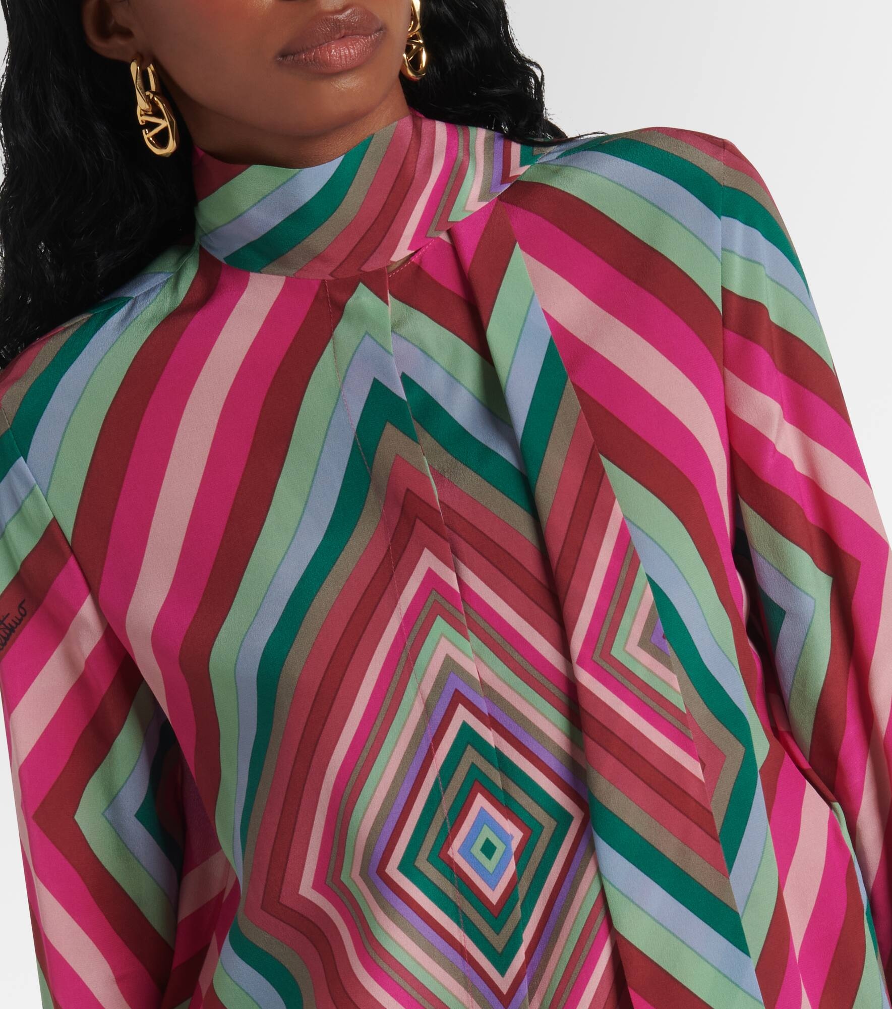 Tie-neck silk crêpe de chine shirt - 5