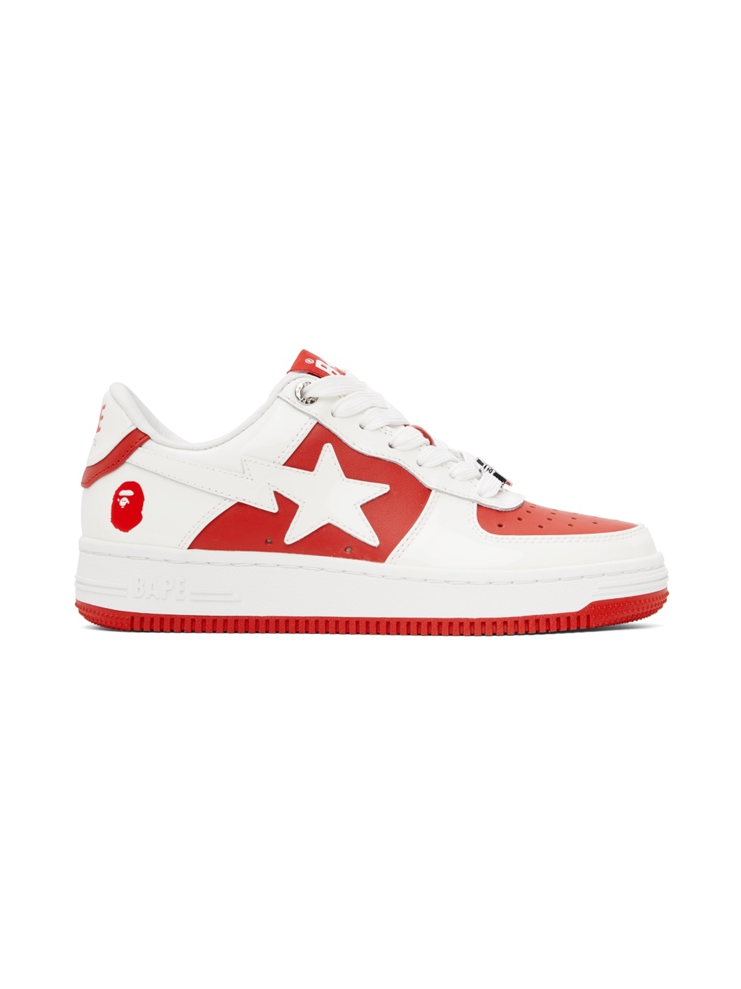 White & Red STA #6 Sneakers - 1