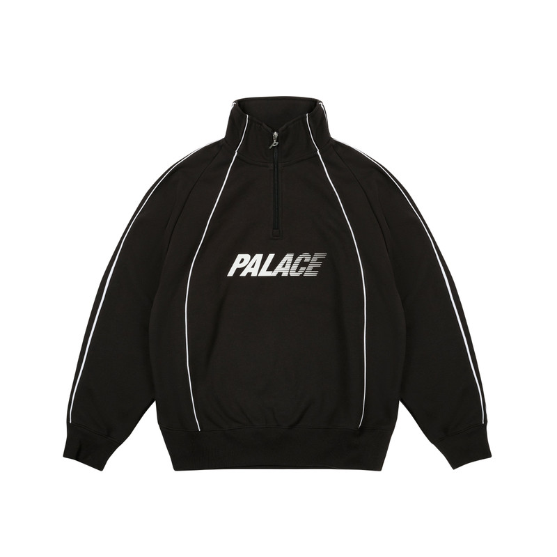 FAST LOGO 1/4 ZIP BLACK 1