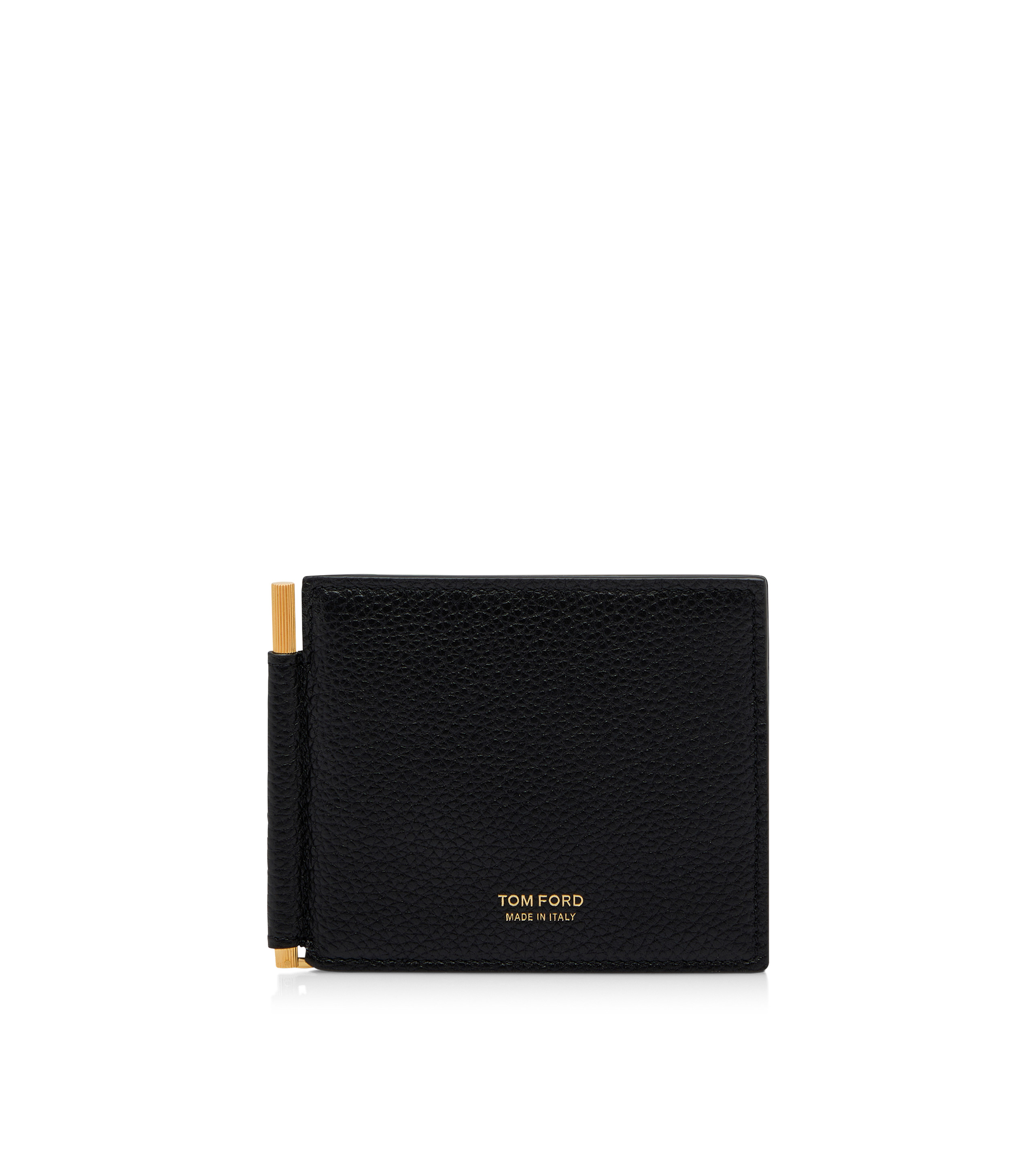 GRAINED LEATHER MONEY CLIP WALLET - 1