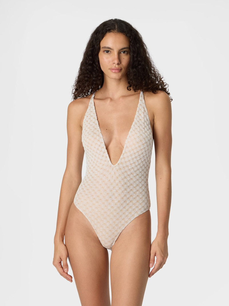 Missoni One-piece swimsuit in lamé viscose with raschel workmanship outlook