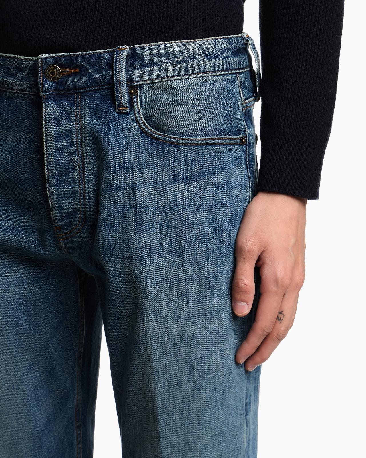 J75 SLIM-FIT, STONE-WASHED STRETCH-DENIM JEANS - 5