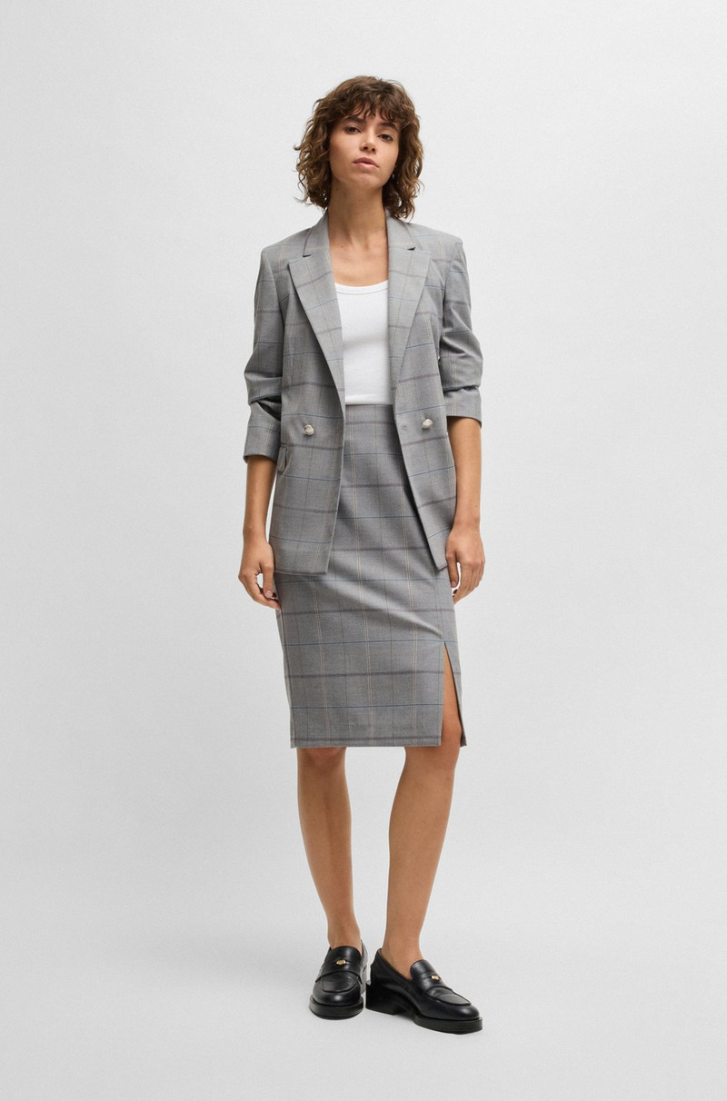 BOSS PENCIL SKIRT IN CHECKED STRETCH FABRIC outlook