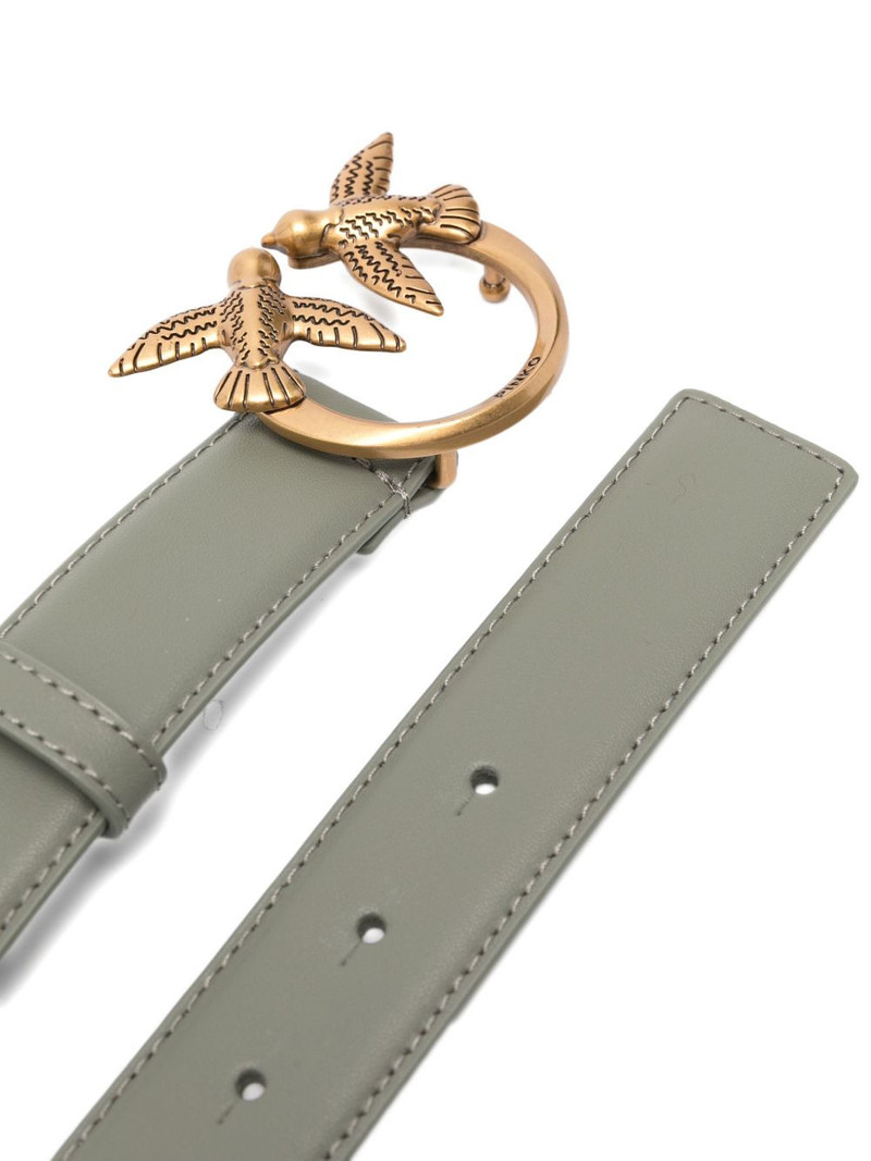 logo-buckle leather belt 3