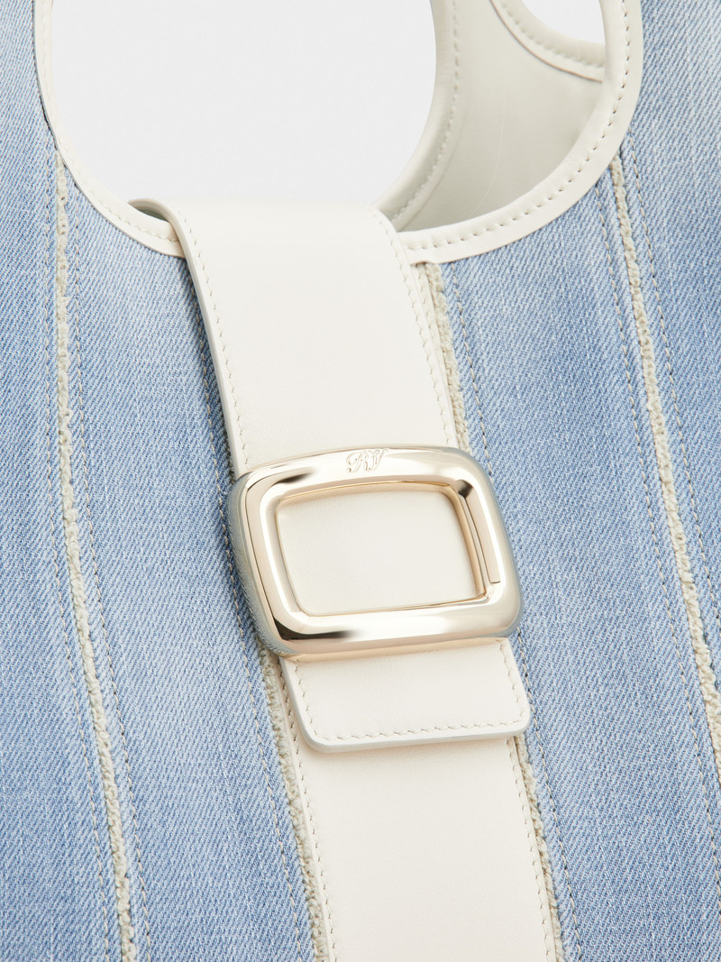 Viv' Choc Medium Shopping Bag in Denim 9