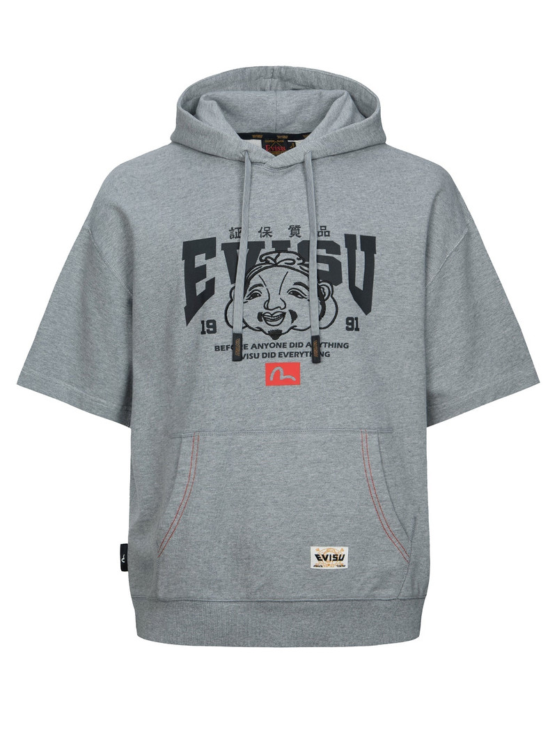 Godhead Embroidery and Multi-prints Loose Fit Short-Sleeve Hooded Sweatshirt 12