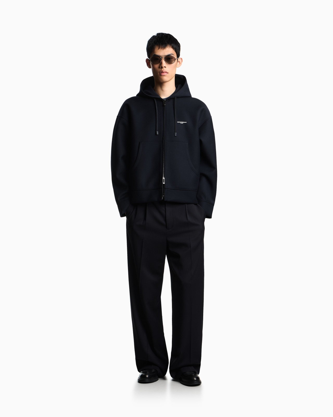 LIGHT WOOL ZIP-UP HOODED SWEATSHIRT - 2