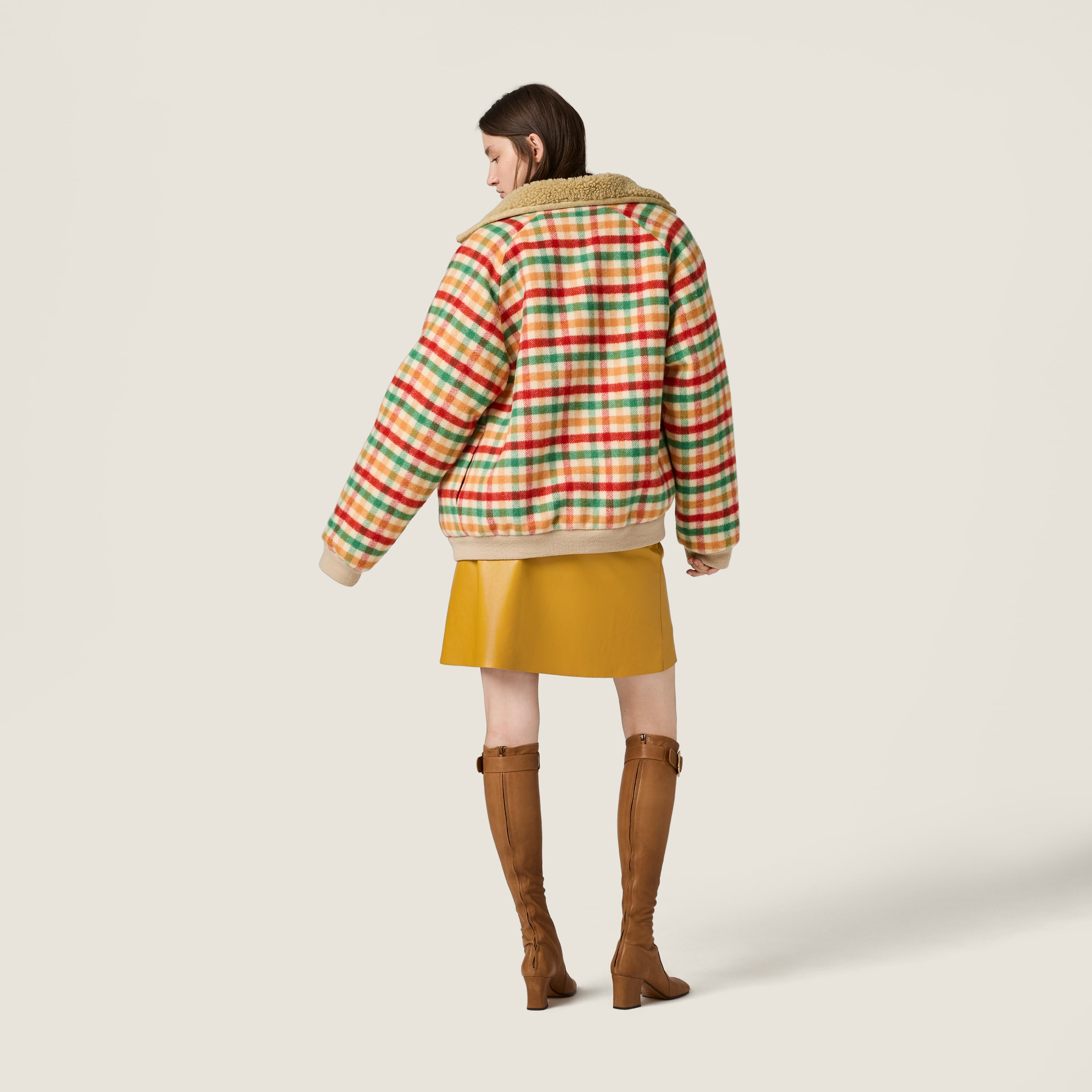 Fleece-lined checked blouson jacket - 3