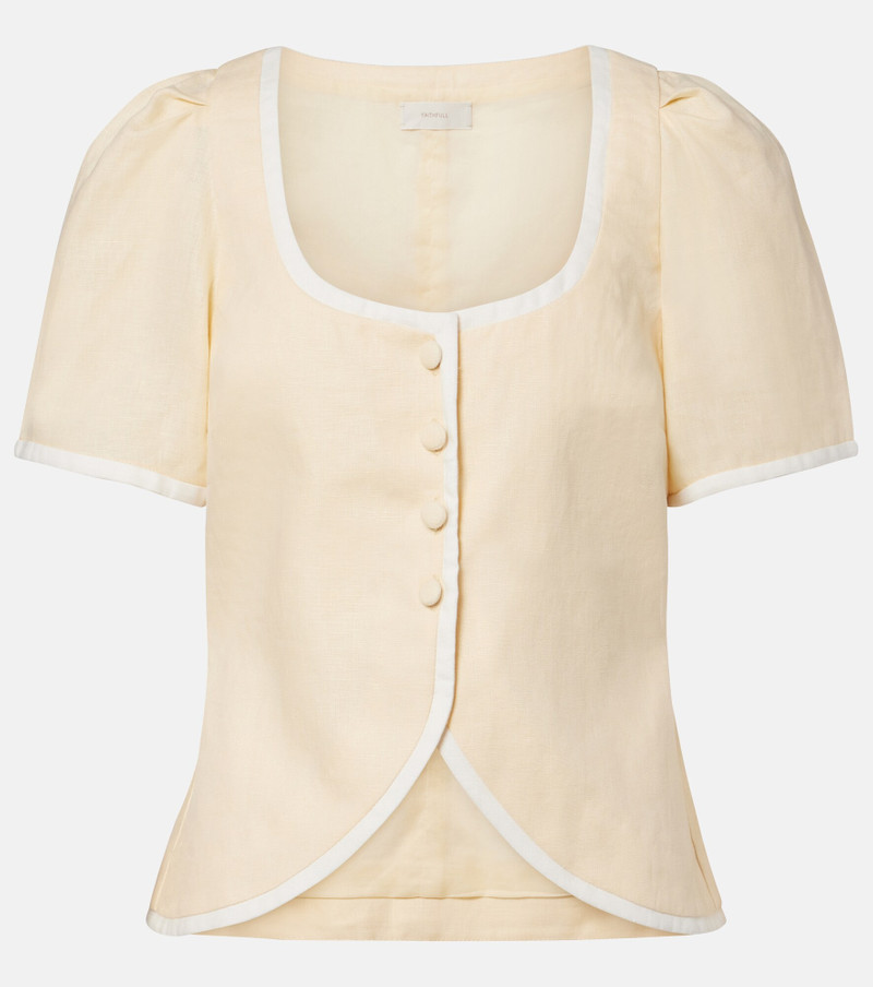 Madeleine belted linen top 1