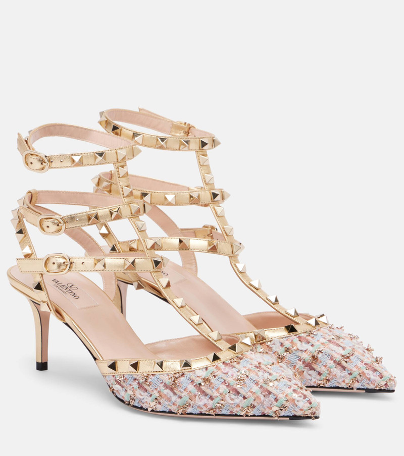 Rockstud 65 tweed and leather pumps 1