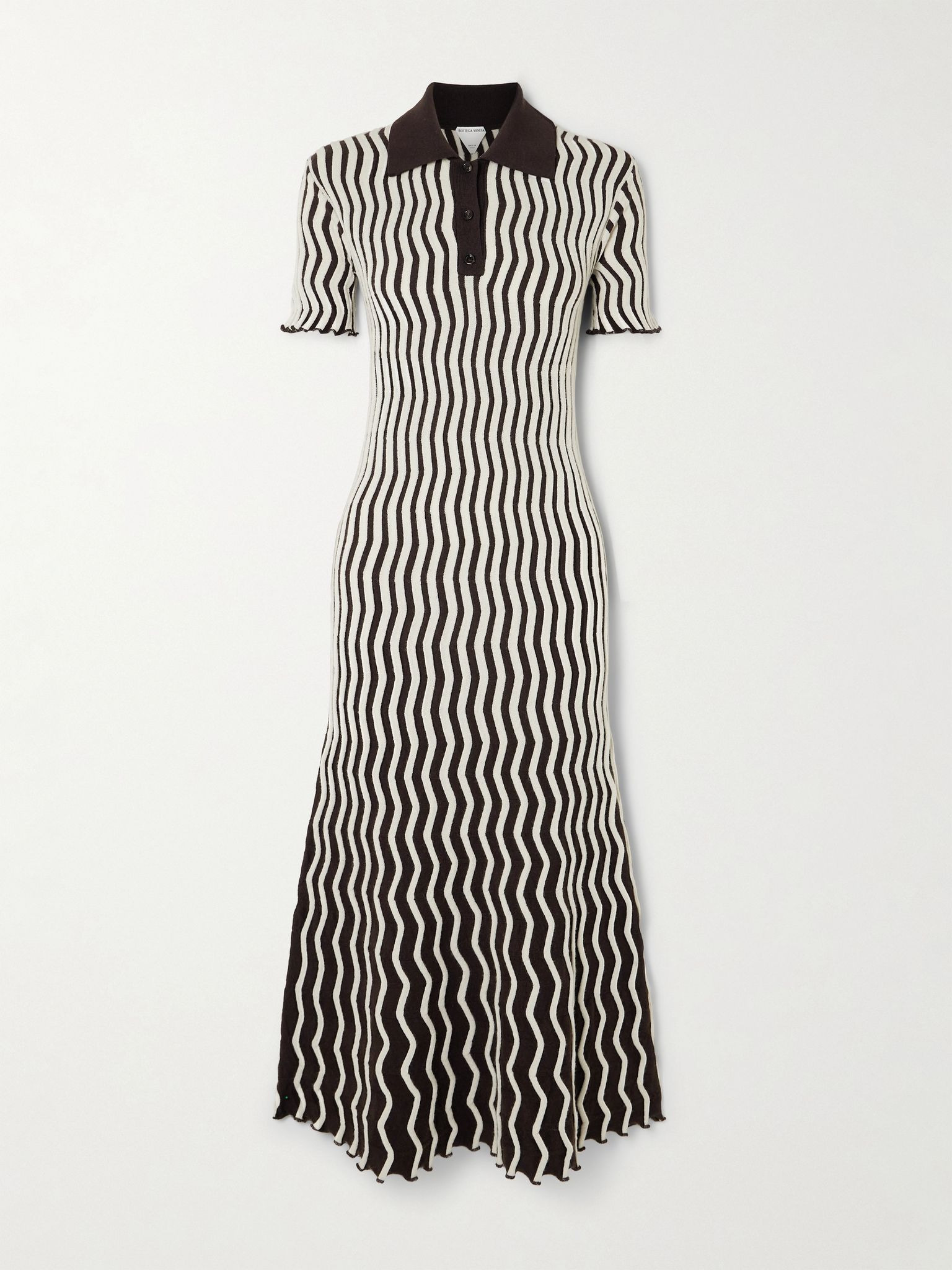 Striped ribbed wool midi dress Multi - 1