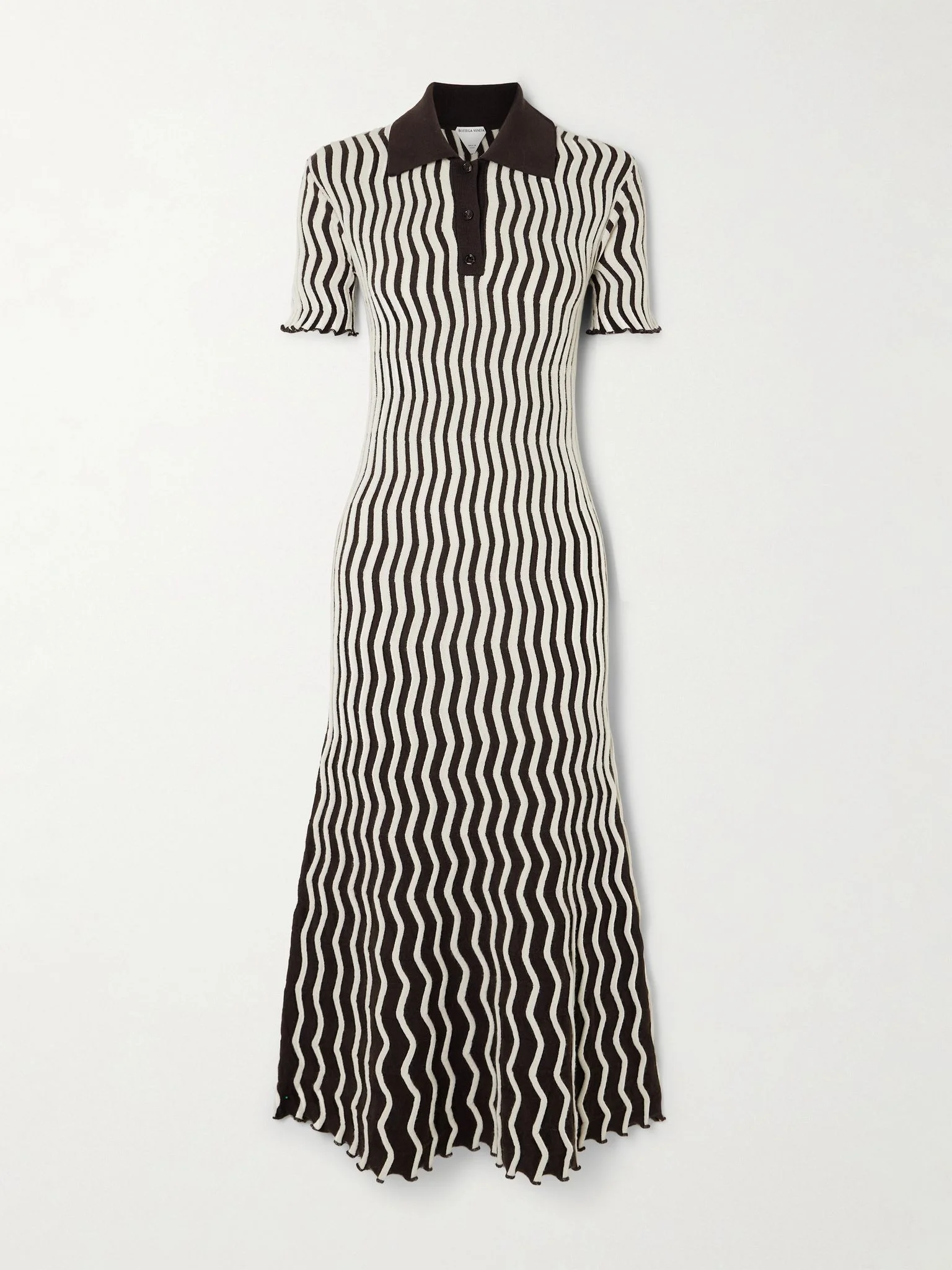 Striped ribbed wool midi dress Multi - 1